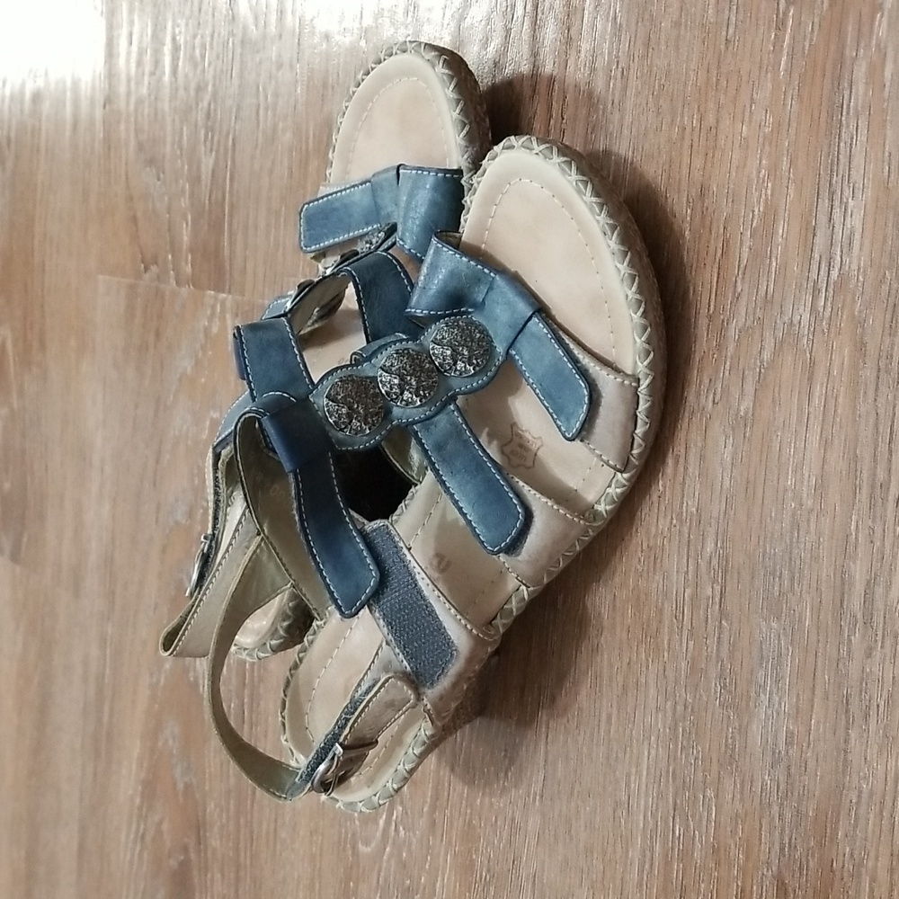 (EU36) Remonte Aztec Strappy Wedge Sandals Leather Slingback